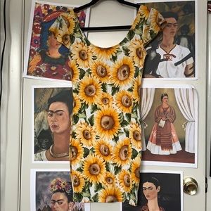 Sunflower Short sleeve form fitting cotton dress